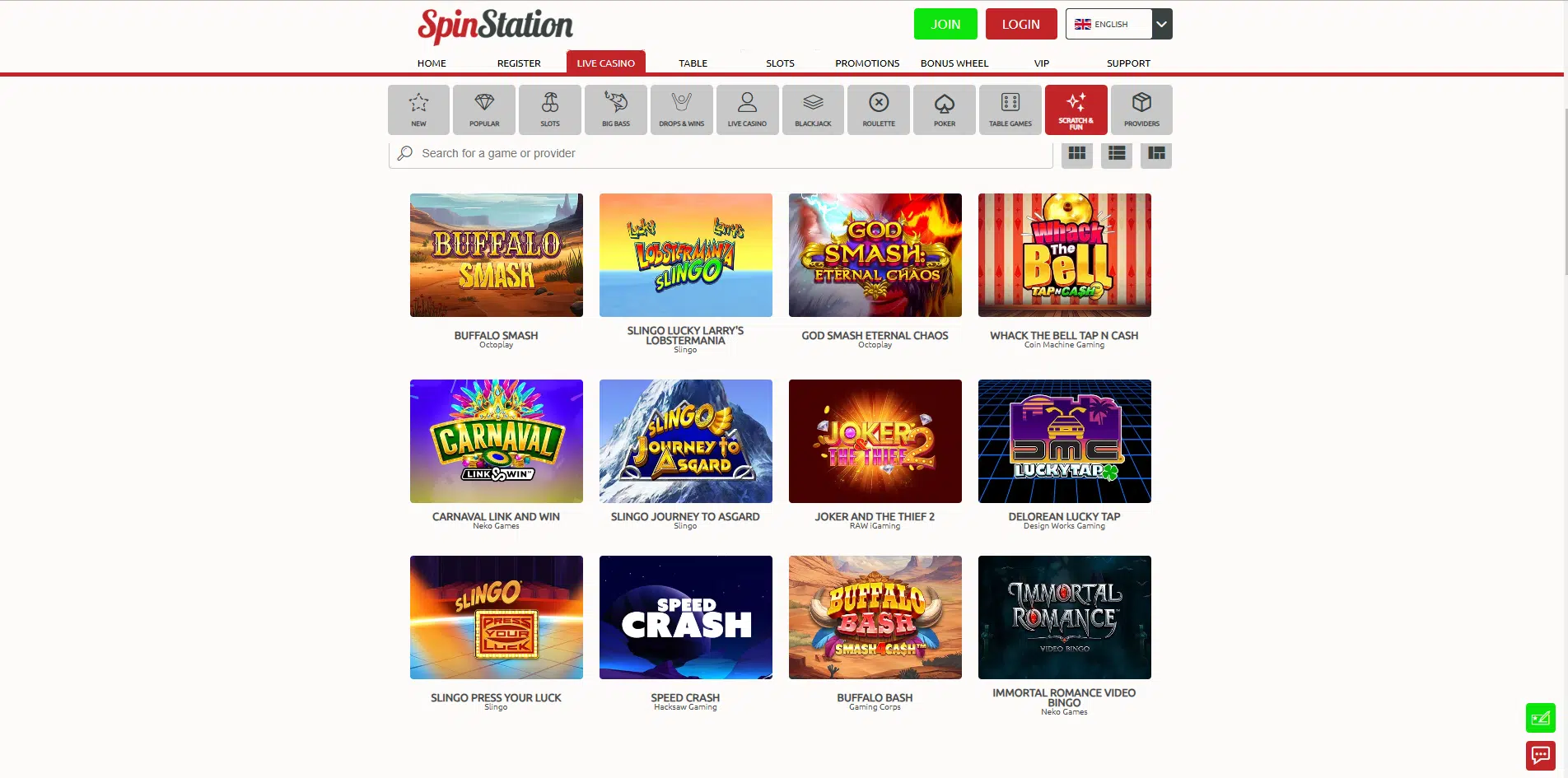 spinstation slingo