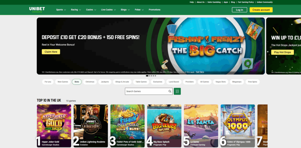 Unibet Homepage