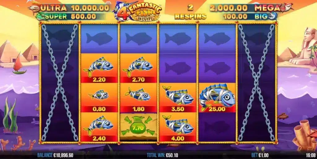 4 Fantastic Fish in Egypt Respin Bonus