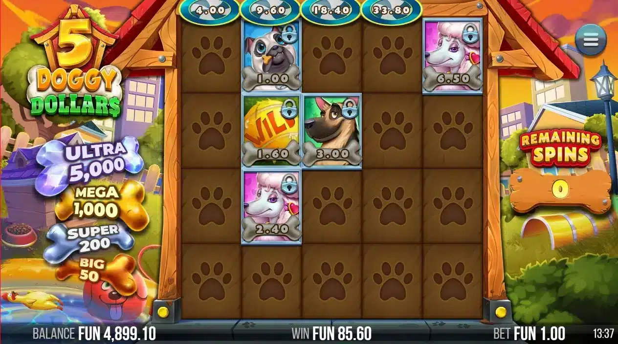 5 Doggy Dollars Respin Bonus