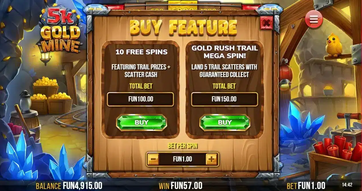 5k Gold Mine Dream Drop Bonus Buy