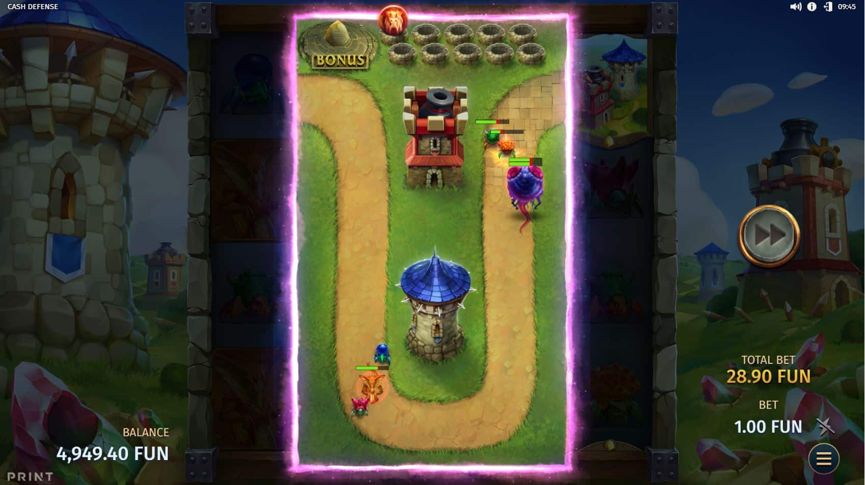 Cash Defense Mini Tower Defense Featurew