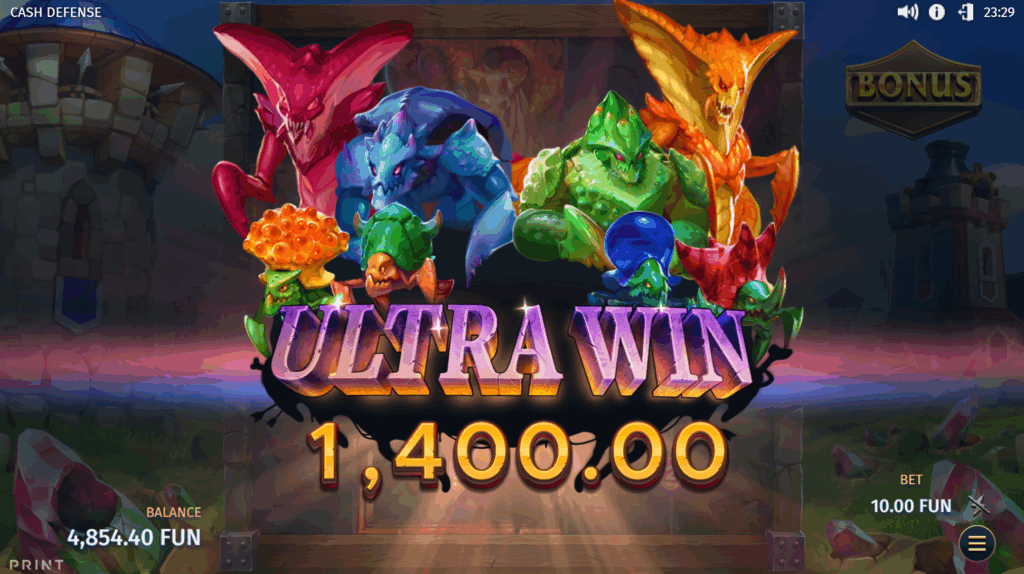 Base Game & Features on cash defense slot