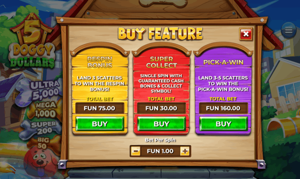 Bonus Features & Free Spins on 5 doggy dollars slot