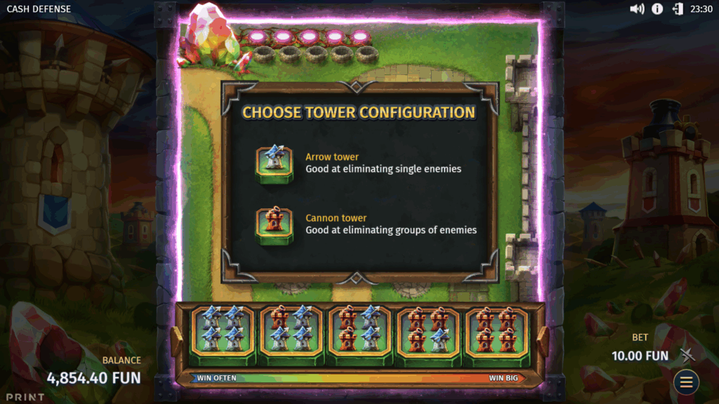 Grand Tower Defence Bonus on cash defense slot