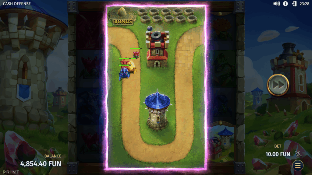 Mini Tower Defence Bonus on cash defense slot