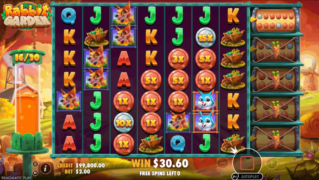 Multiplier Symbols on rabbit garden online slot