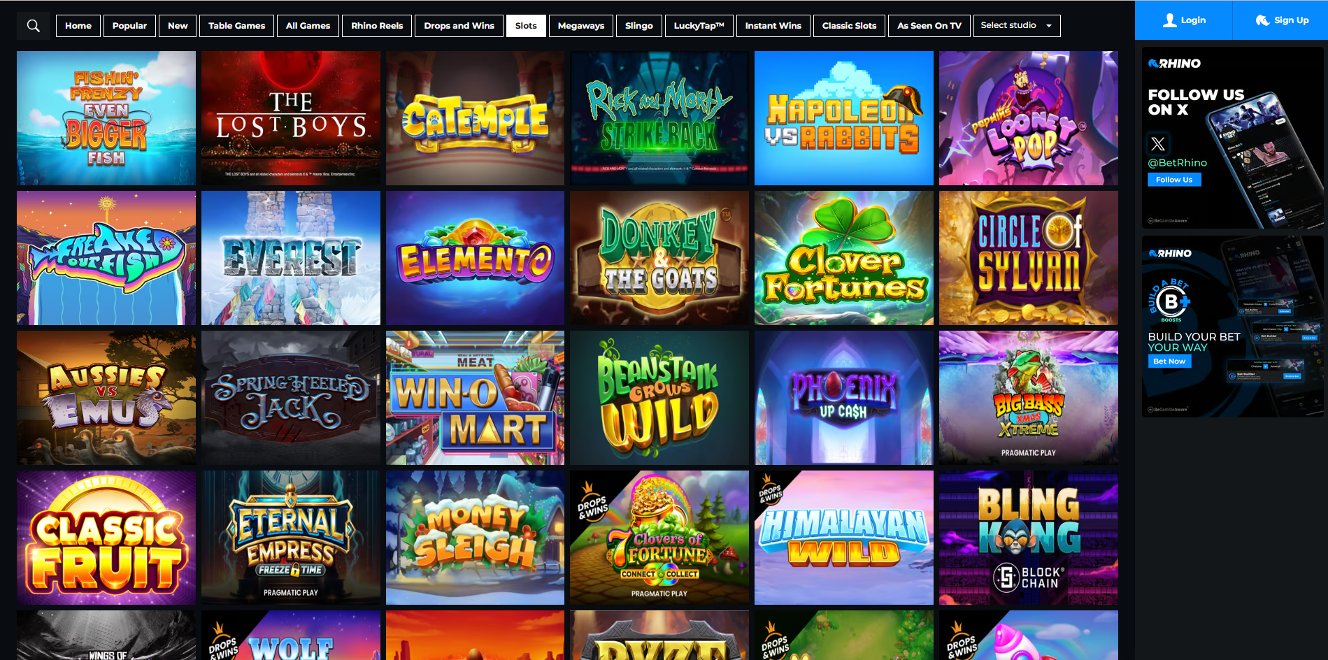 rhino bet casino slots