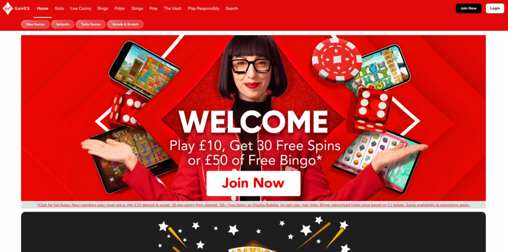 Virgin Games Homepage