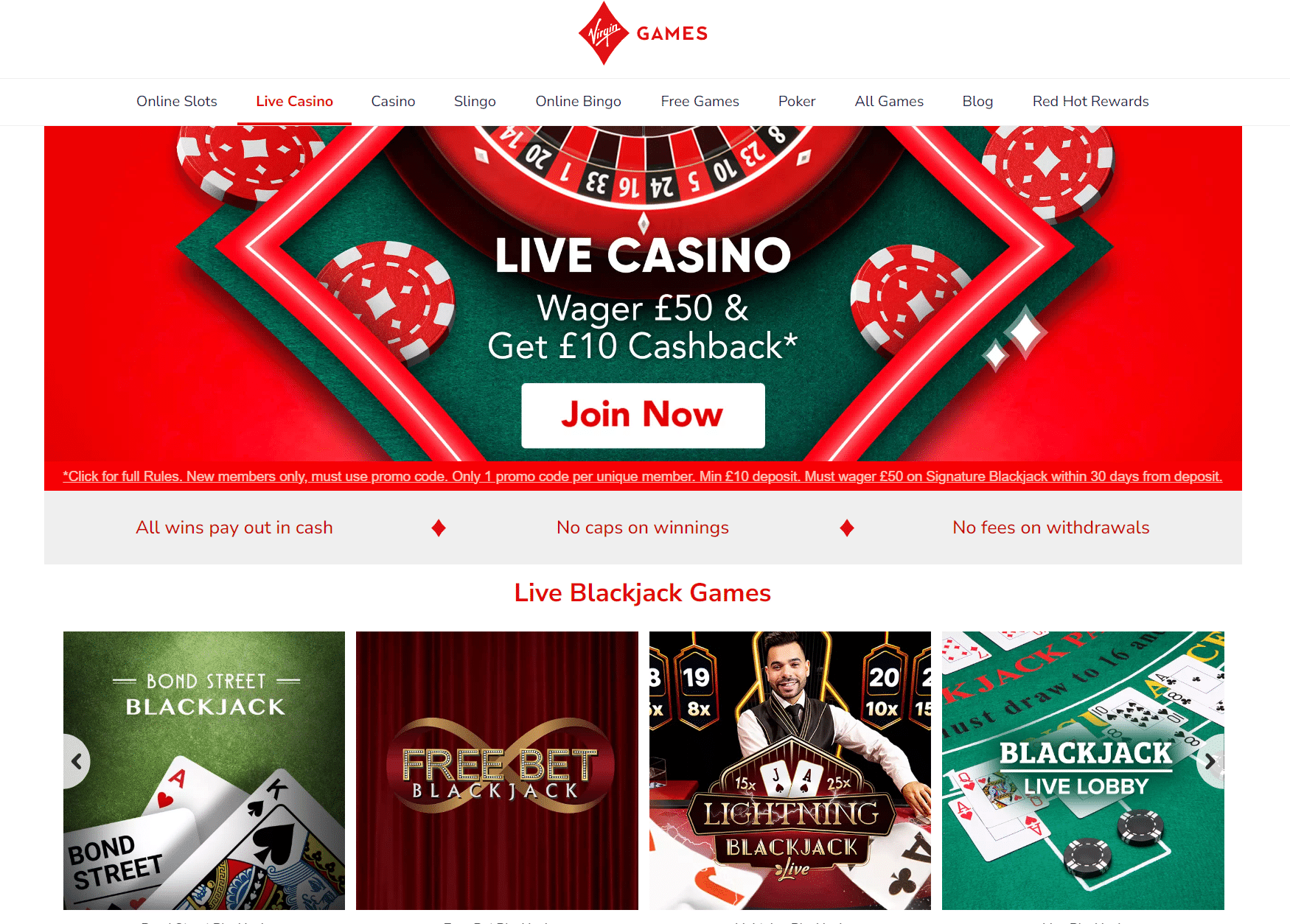 virgin games live casino