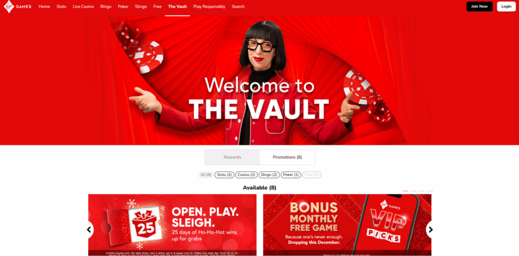 Virgin Games Promotions Page