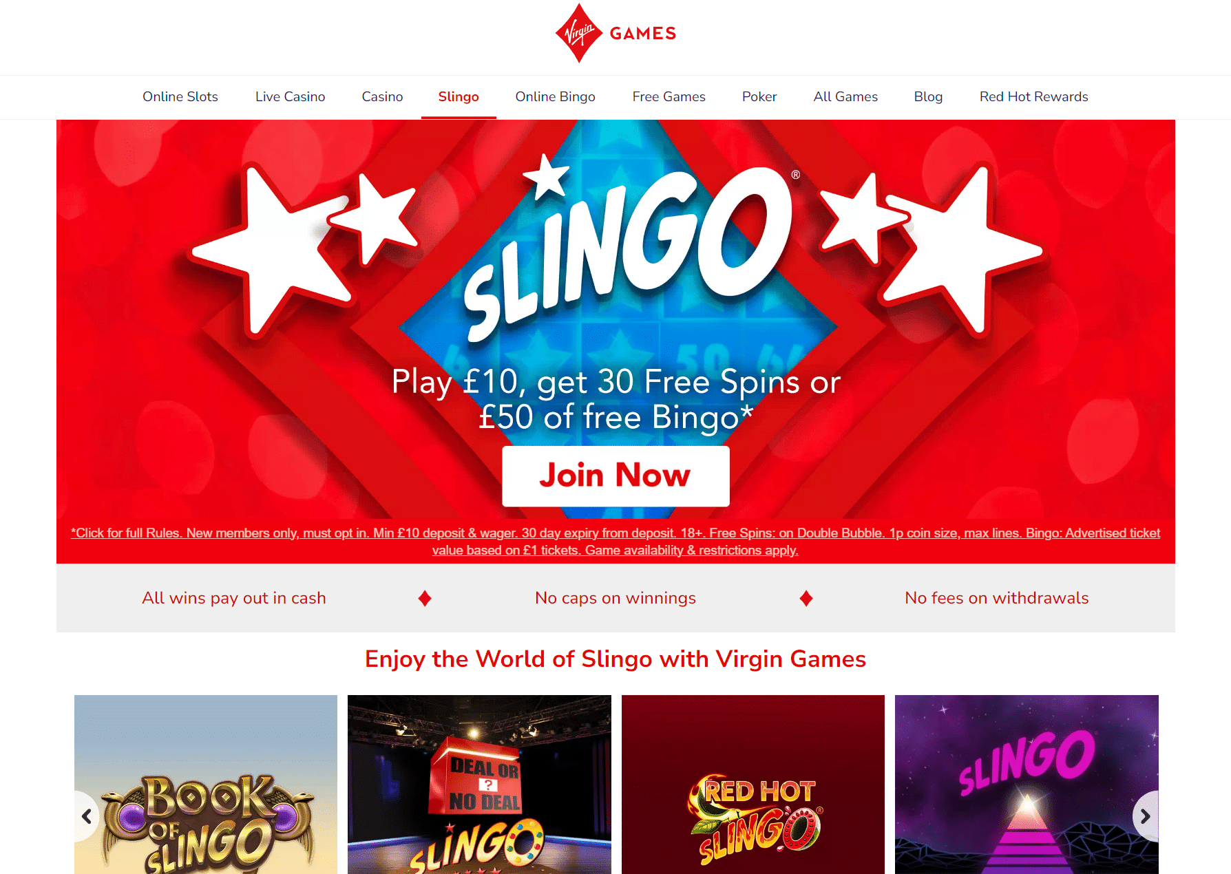 virgin games slingo