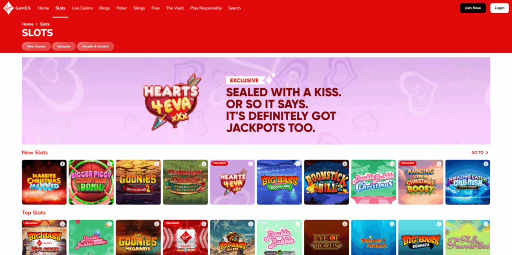 Virgin Games Slots Page