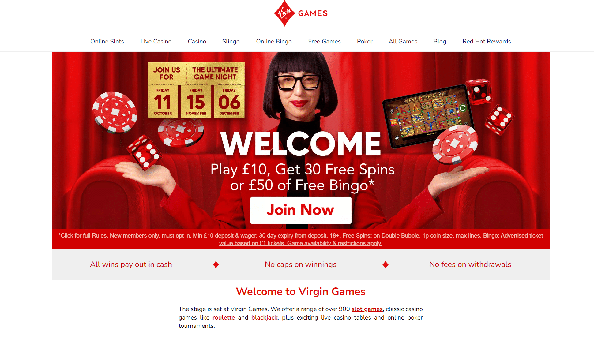 virgin games homepage