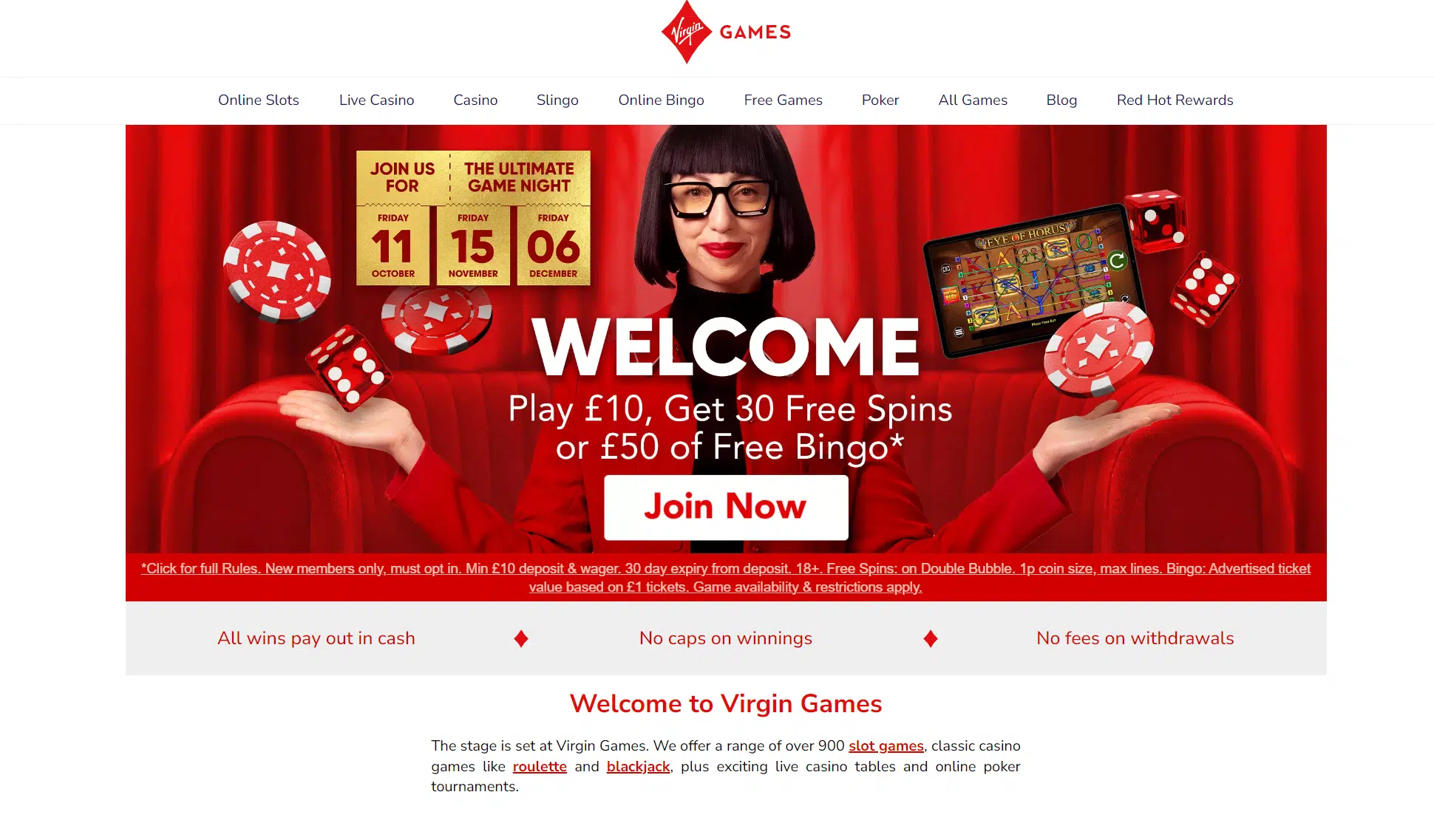 virgin games homepage