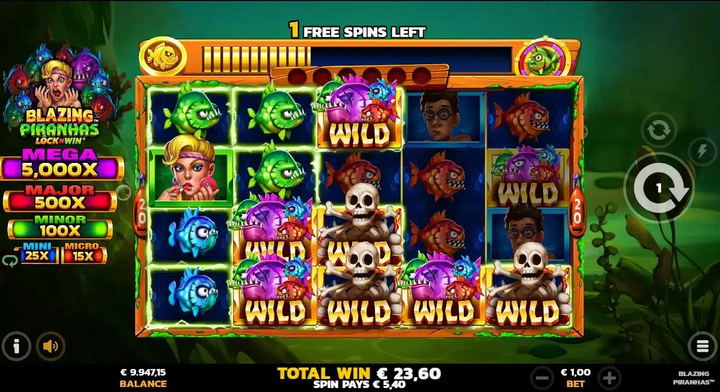 Blazing Piranhas Free Spins