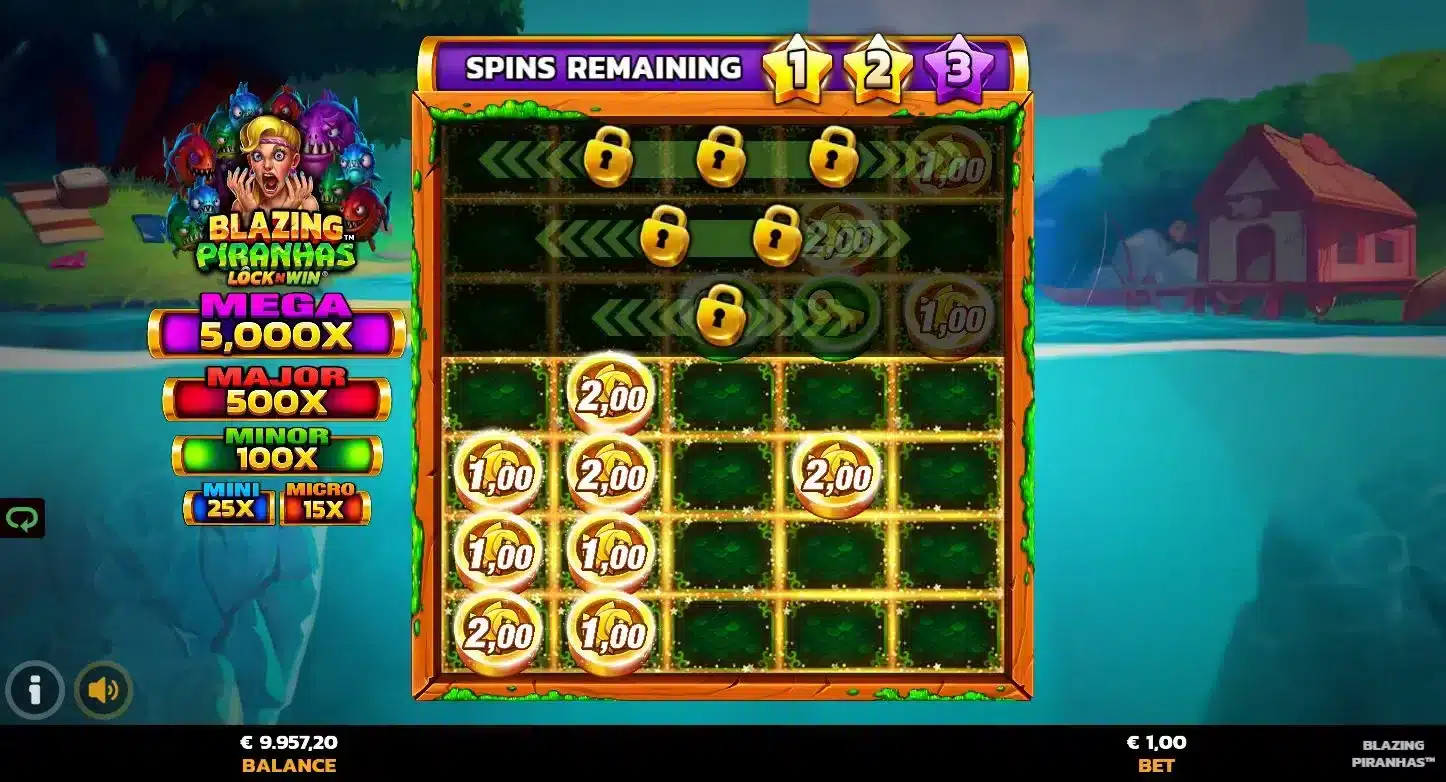 Blazing Piranhas LocknWin Bonus