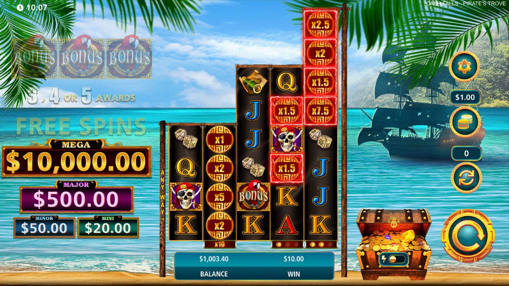 Cash Falls Pirates Trove - Cash Falls Feature