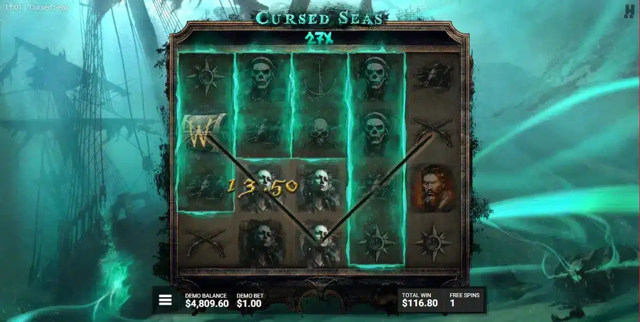 Cursed Seas Sunken Treasure Free Spins