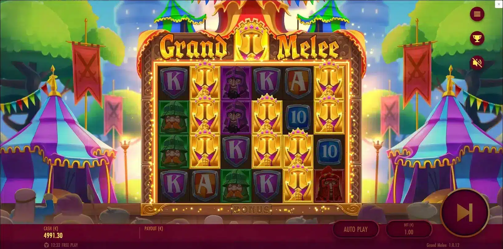 Grand Melee Sticky Respin Feature