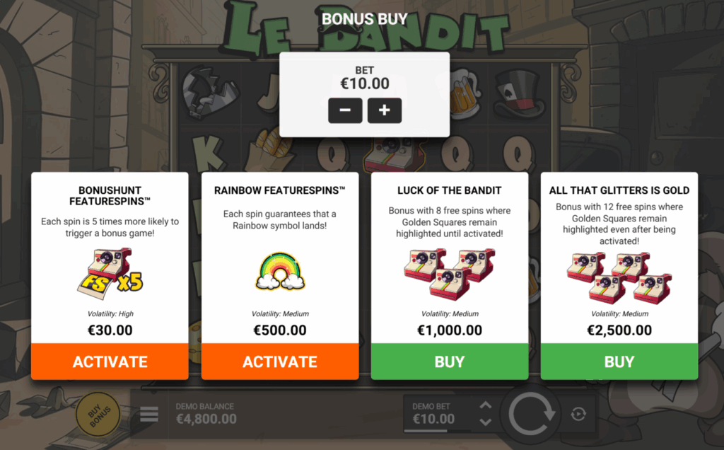 Le Bandit Buy Bonus
