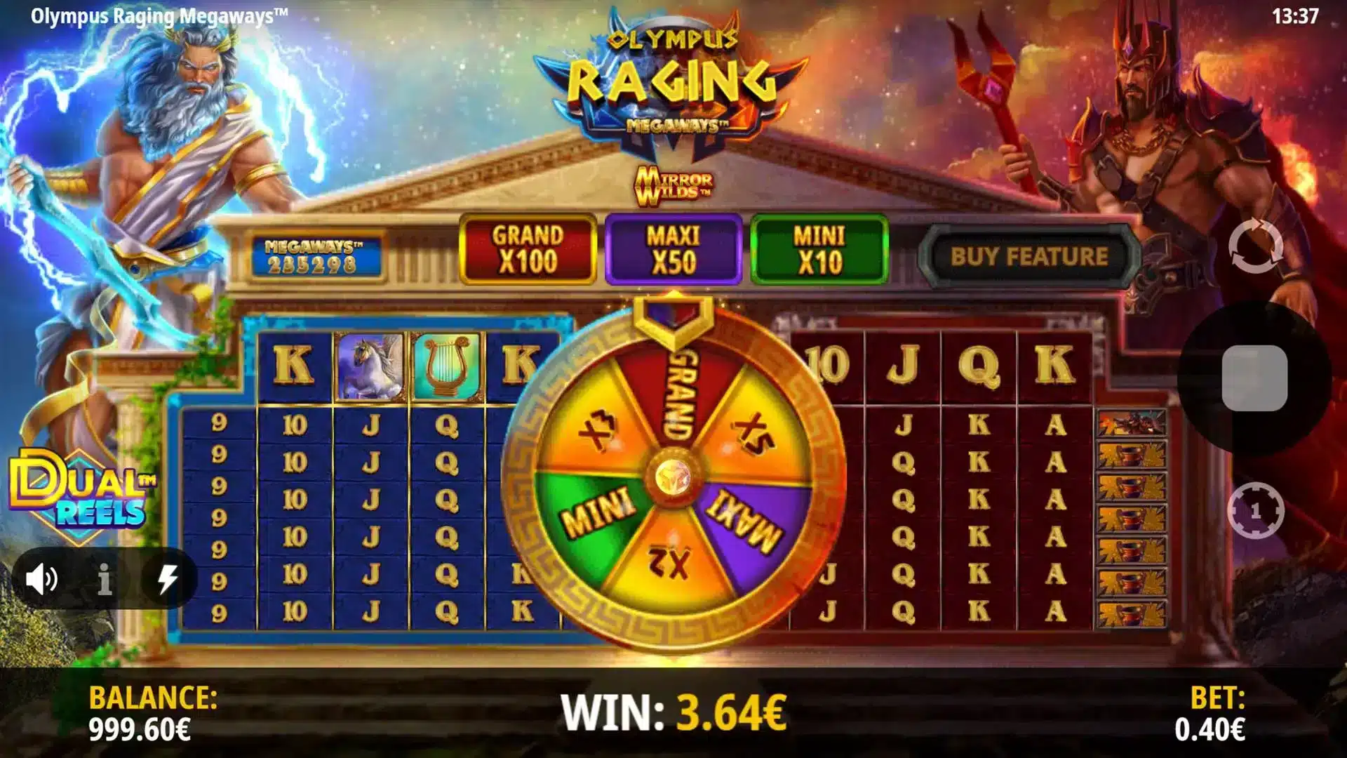 Olympus Raging Megaways Wheel of Kronos feature