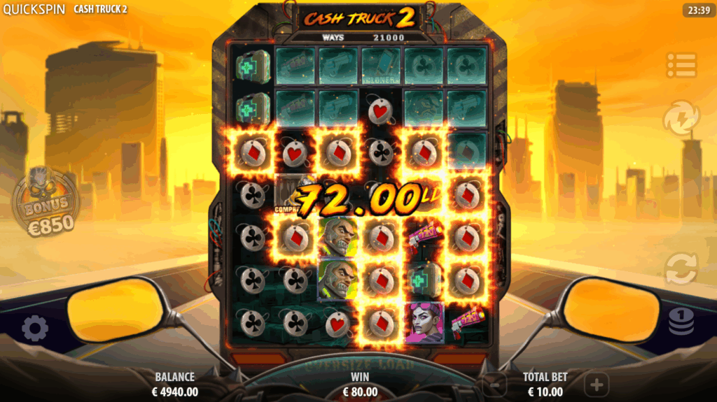 Base Game & Features on cash truck 2 slot