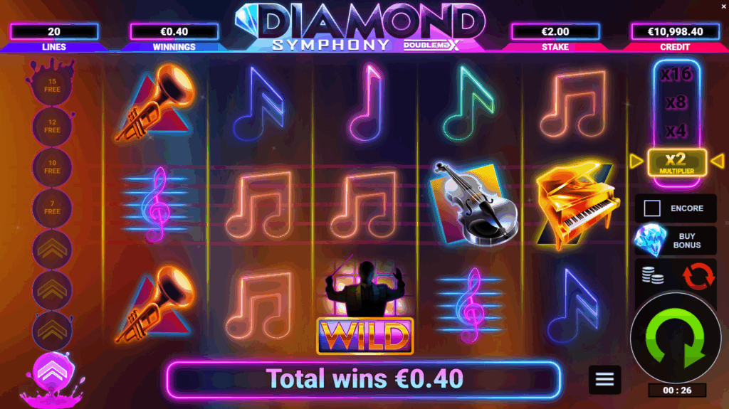 Base Game & Features on diamond symphony slot