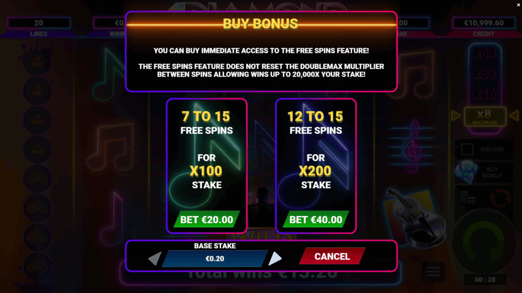 Bonus Features & Free Spins on diamond symphony slot