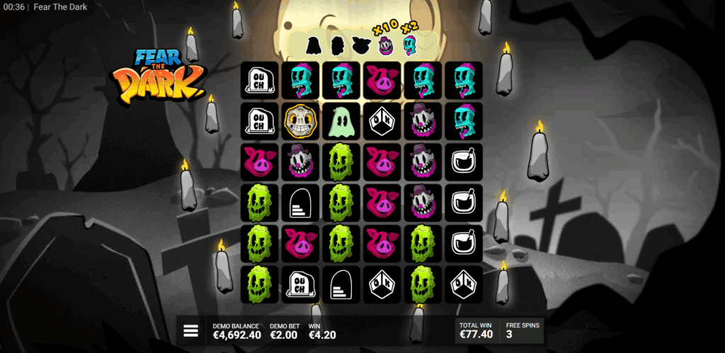 Base Game & Features fear the dark slot