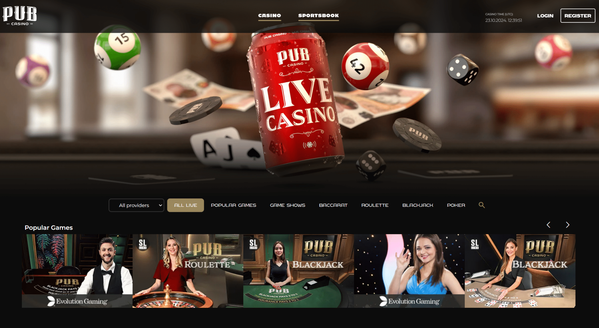 pub live casino