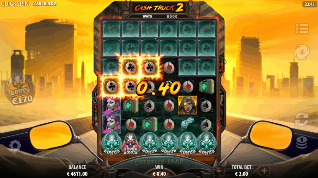 Super Bonus Game on cash truck 2 slot
