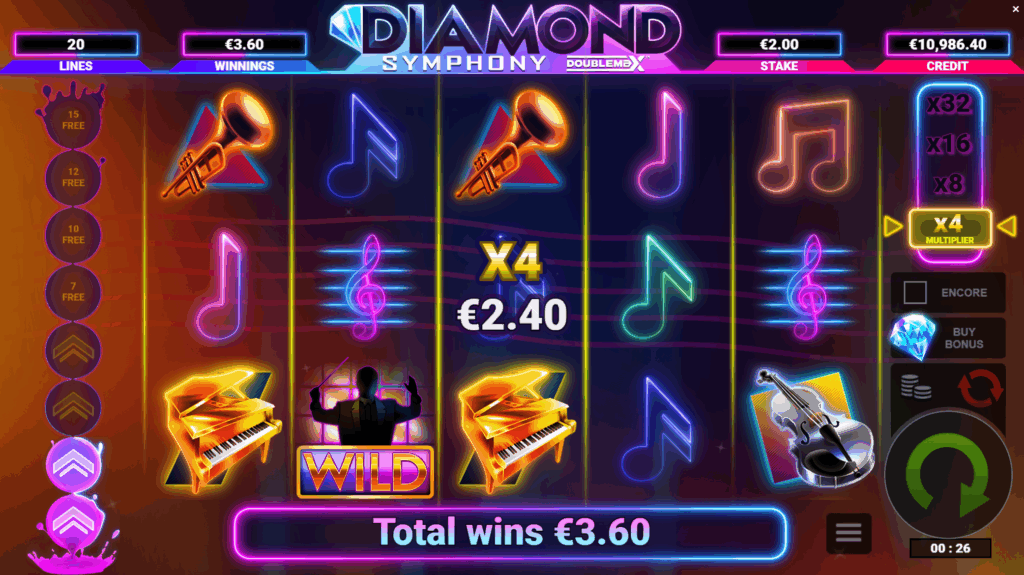 The DoubleMax Multiplier System on diamond symphony slot