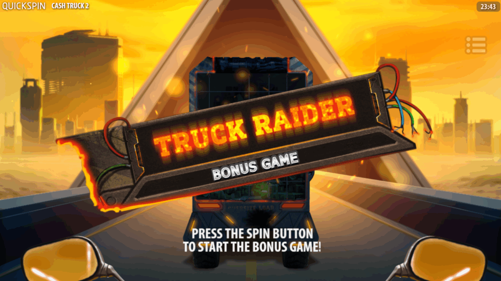 Truck Raider Bonus Game on cash truck 2 slot