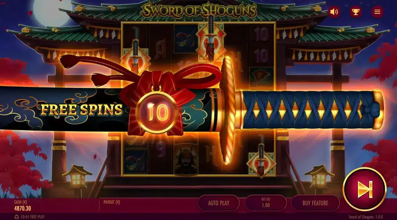 Sword of Shoguns Free Spins Trigger