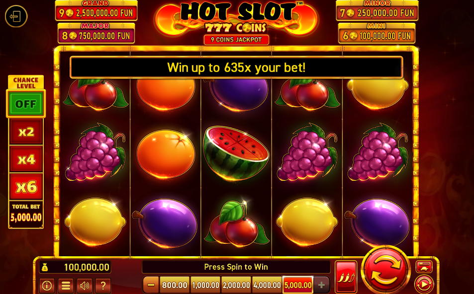 Hot Slot: 777 Coins Base Game