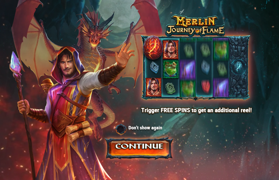 Merlin Journey of Flame Welcome Page