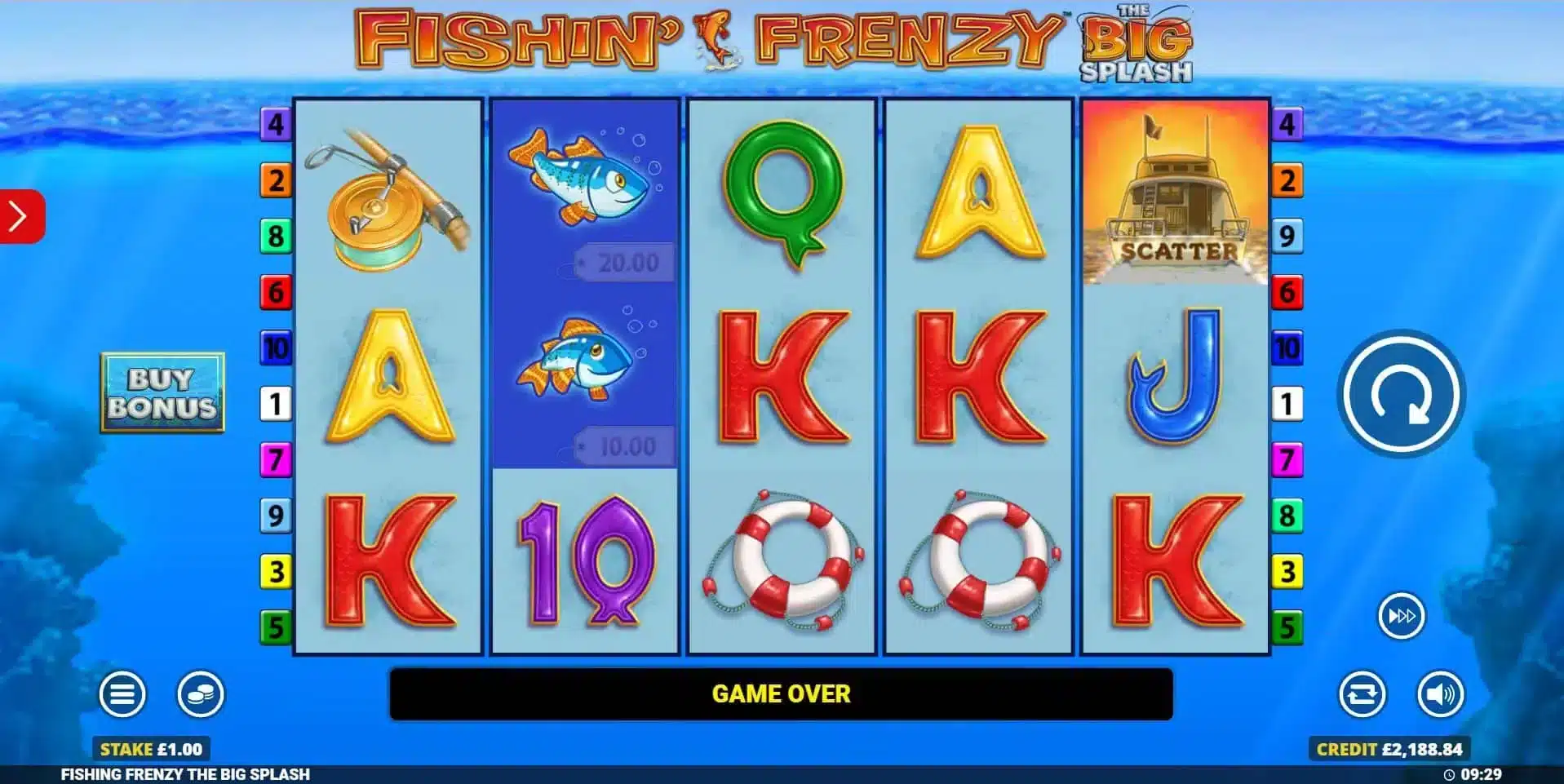 Fishin' Frenzy The Big Splash Base Game