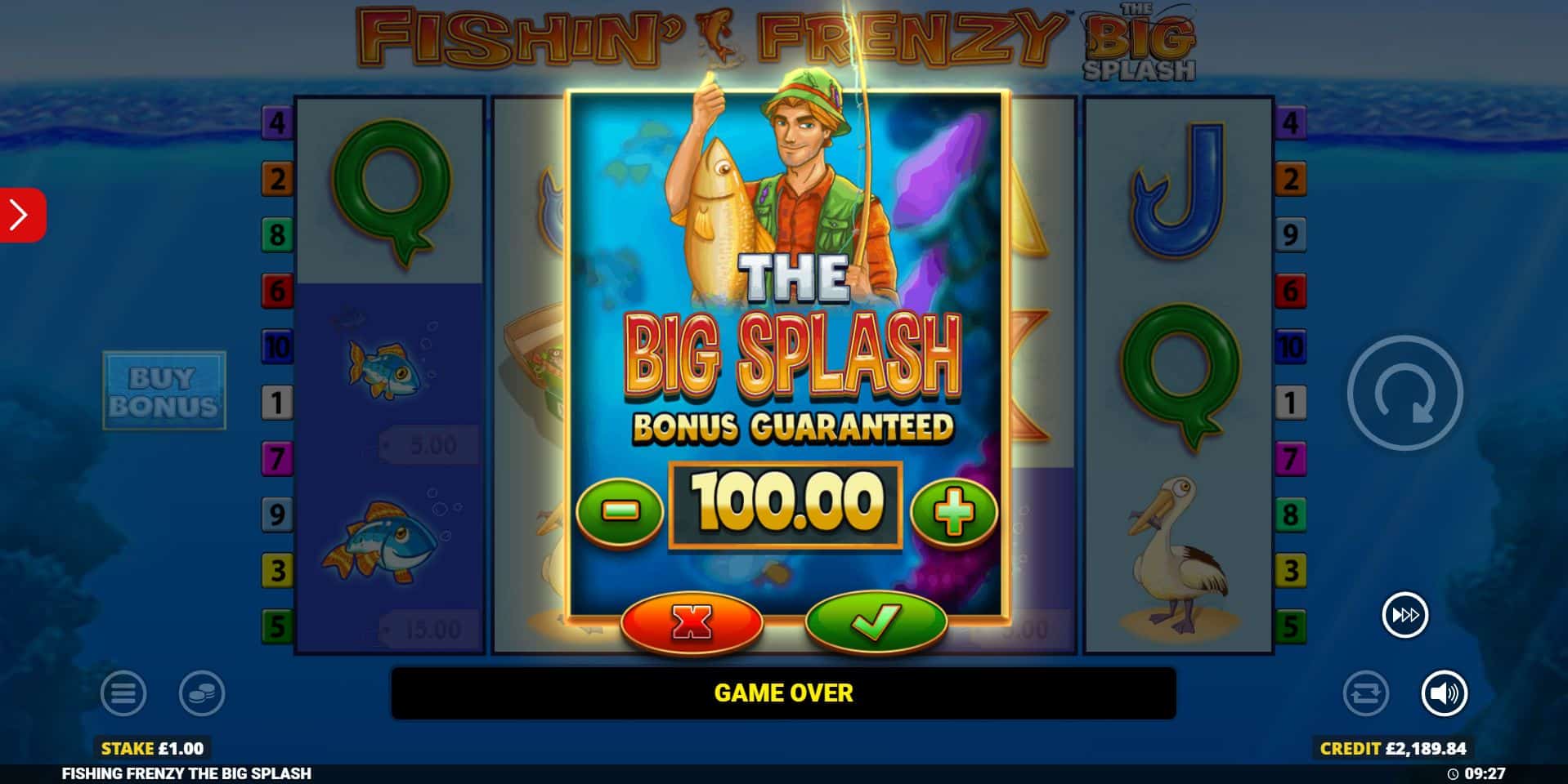 Fishin' Frenzy The Big Splash Bonus Buy