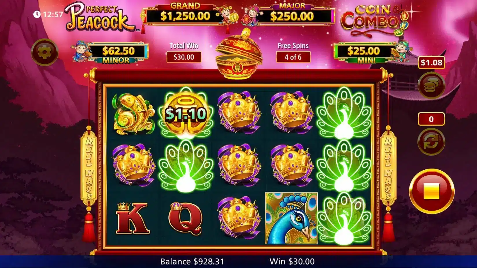 Perfect Peacock Coin Combo Free Spins