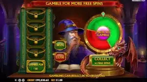 Power of Merlin Megaways Gamble Wheel