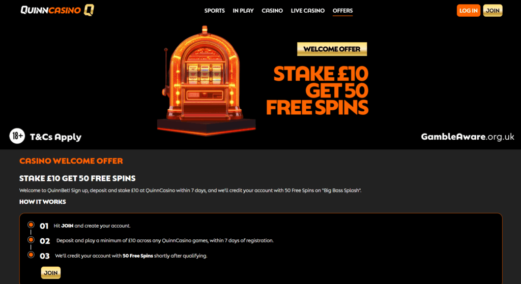 quinnbet welcome offer