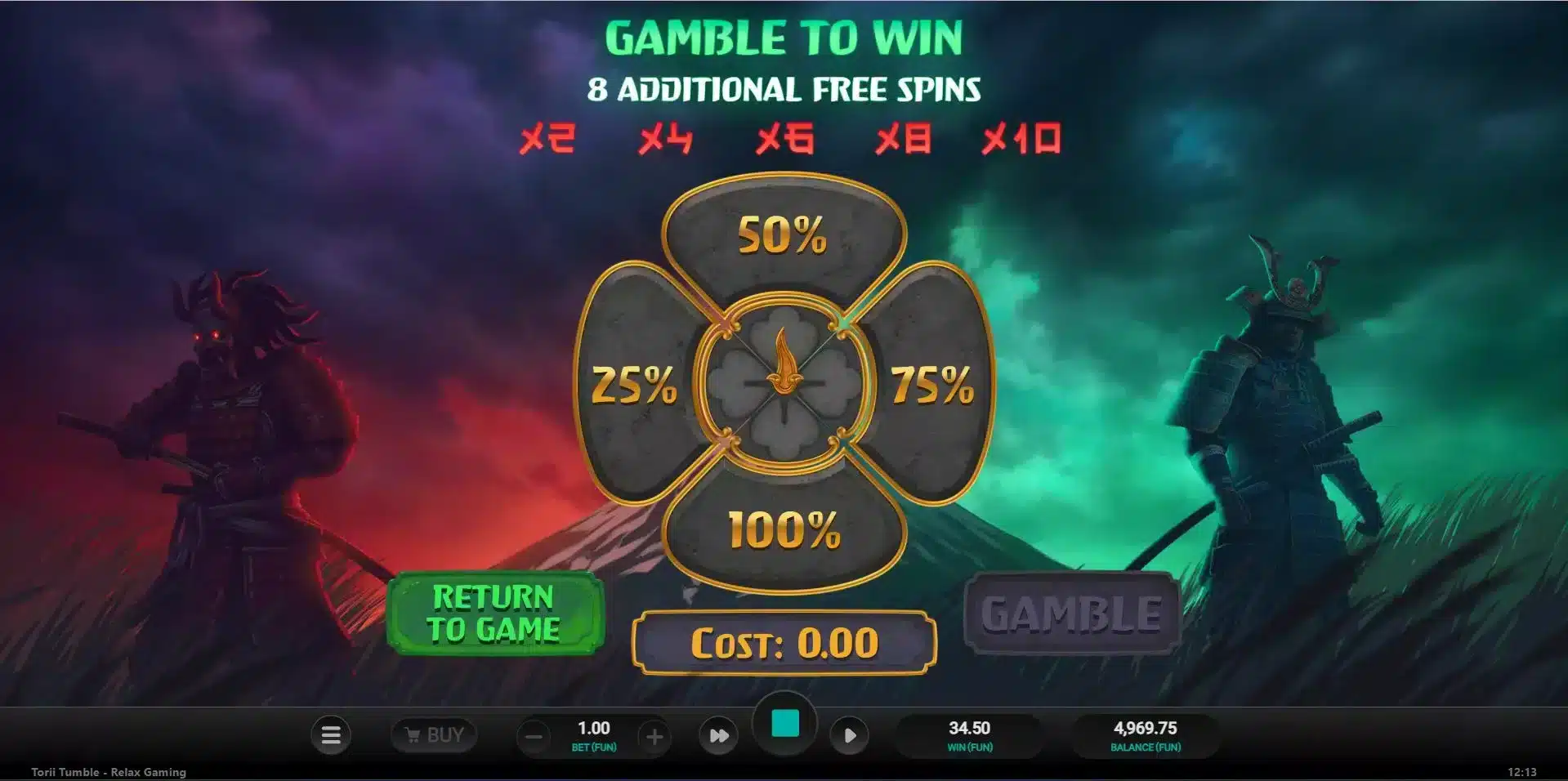 Torii Tumble Additional Free Spin Feature