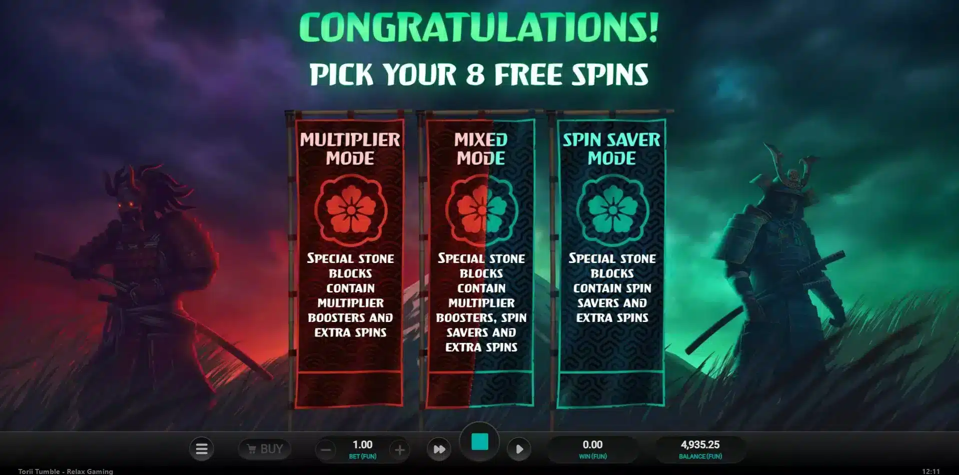 Torii Tumble Free Spins Options