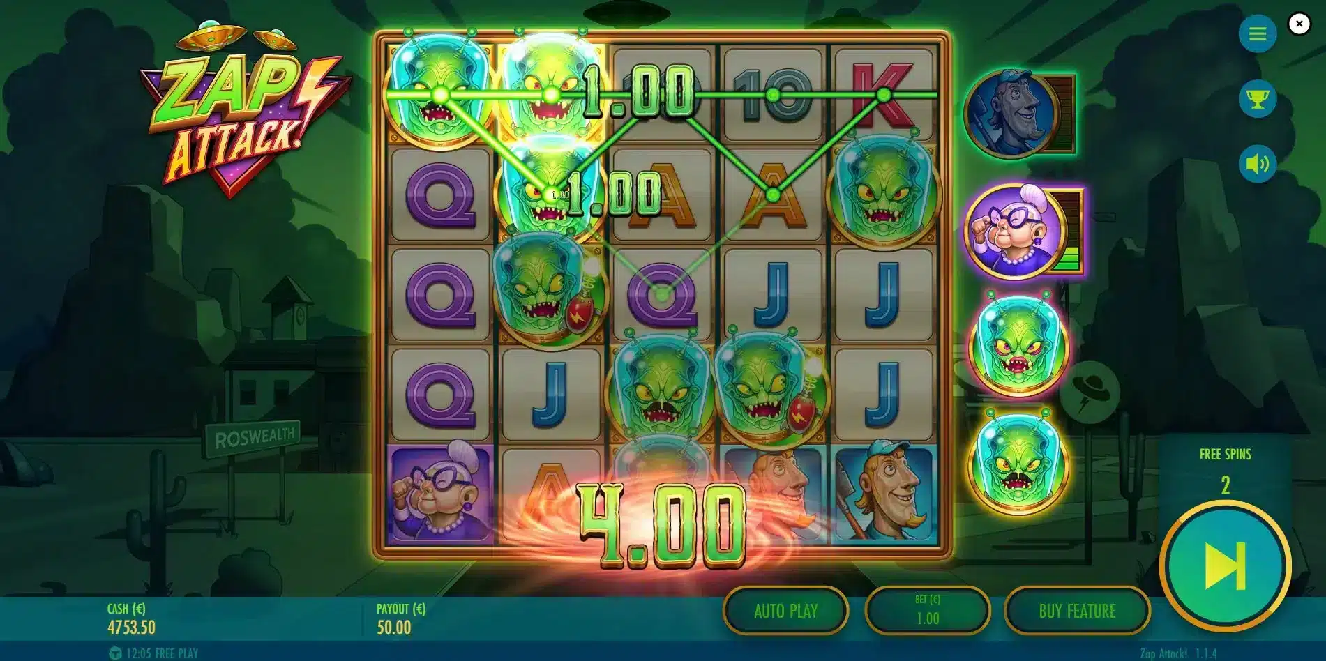 Zap Attack Free Spins