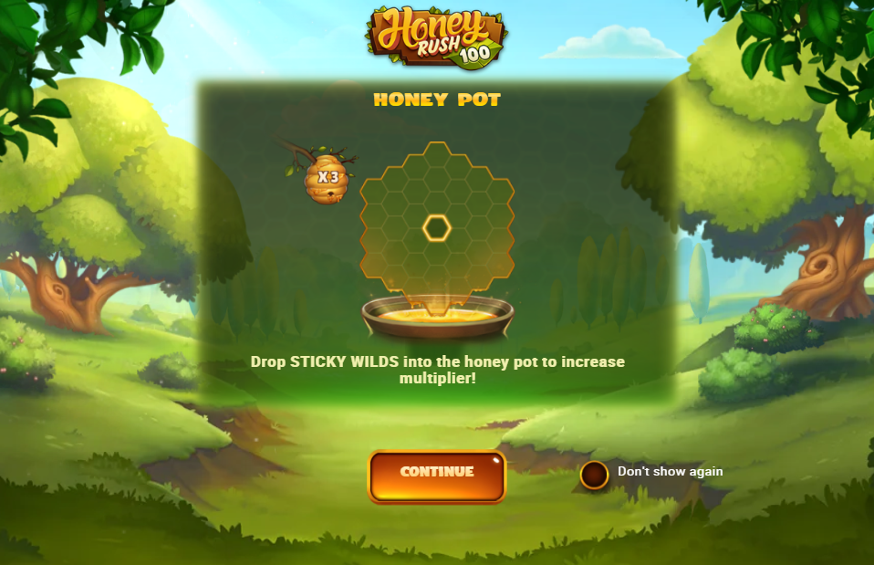 Honey Rush 100 Welcome Page
