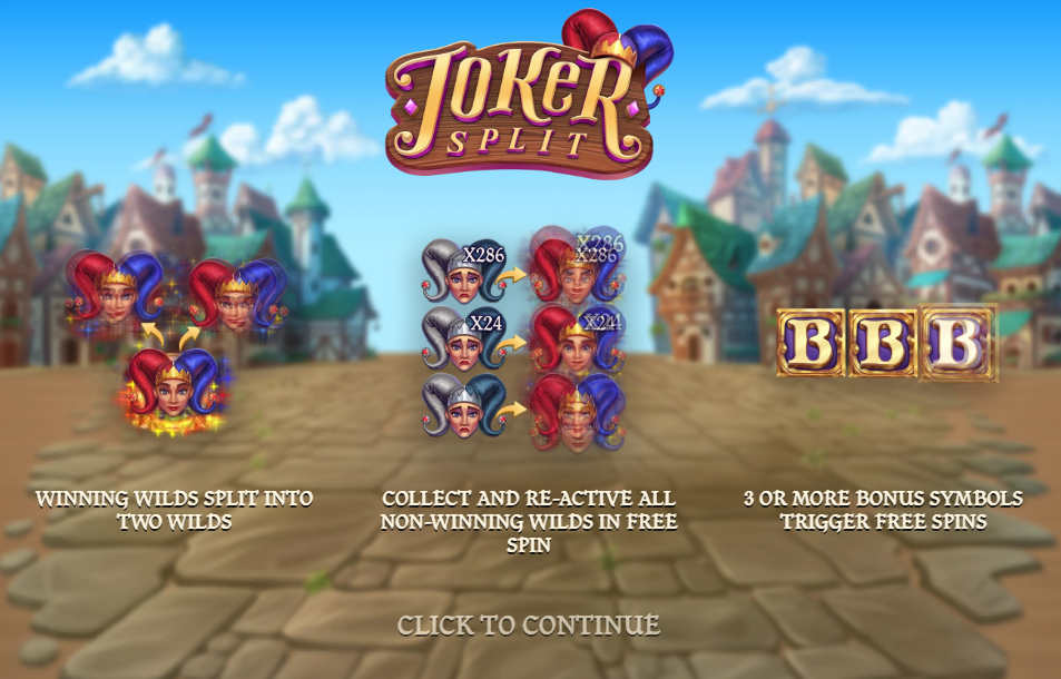 Joker Split Welcome Page