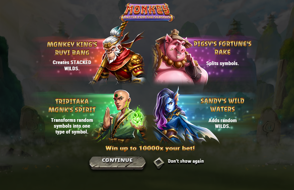 Monkey Battle for the Scrolls Welcome Page