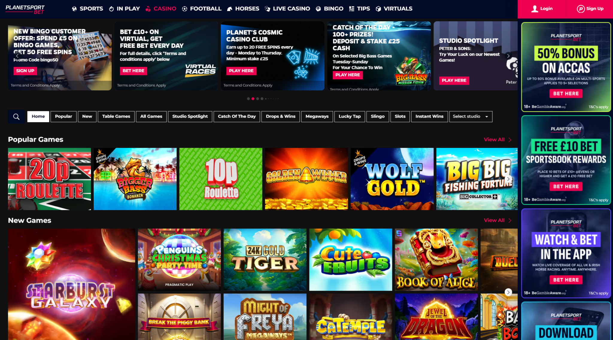 planet sport bet  casino homepage