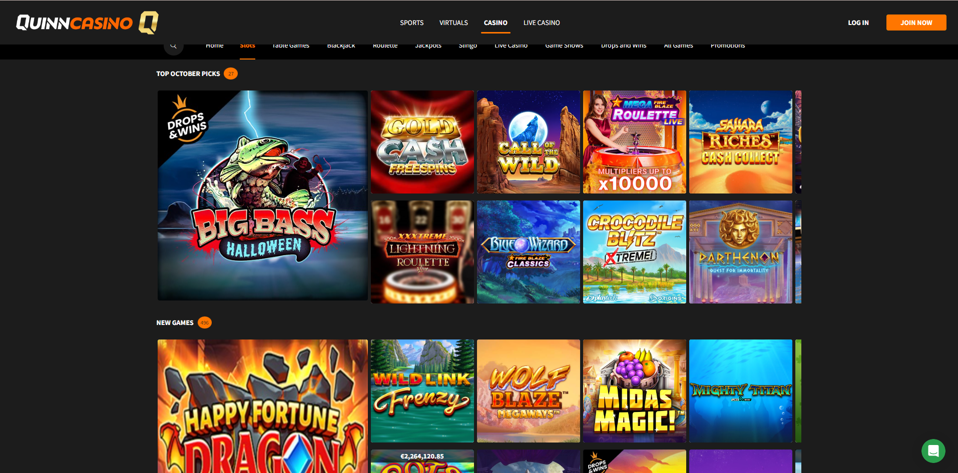 quinn casino slots